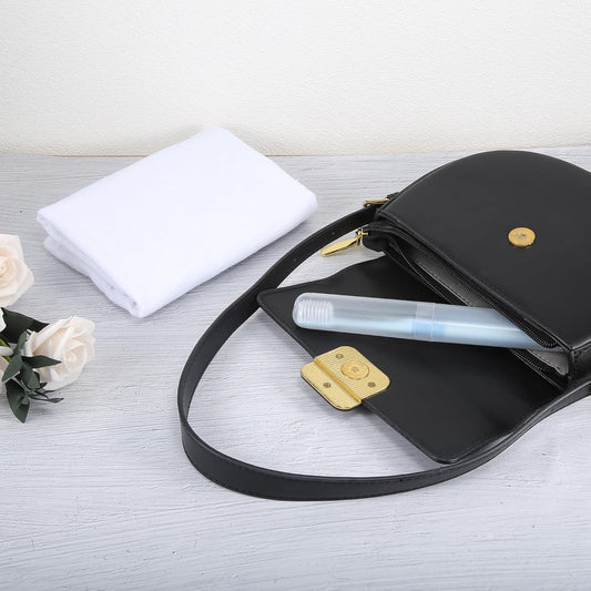 VOCOSTE 2 Pcs, Toothbrush Travel Case, Plastic, Lightweight Traveling Toothbrush Holders Case, White Purple, 7.48"x1.06"