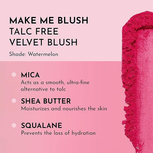 LAWLESS Women's Make Me Blush Talc Free Velvet Blush, Watermelon, Pink, 0.18 Ounce