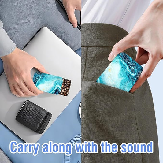 Portable Dental Floss Case, Refillable Cute Travel Floss Dispenser for Men & Women, Pocket Travel Floss Picks Case for Purse, Backpack, Bag Blue Marble