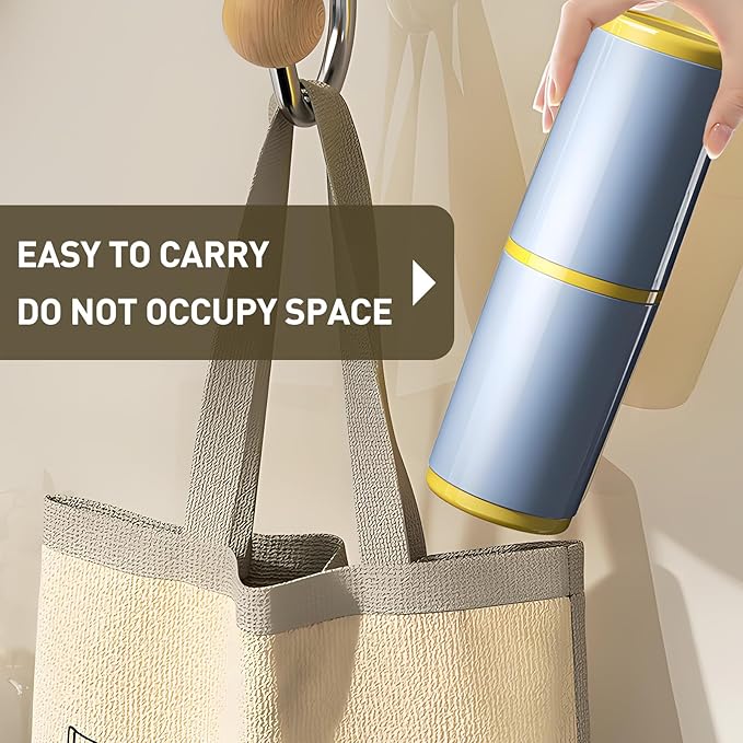 Toothbrush Cup with Cover – Leak-Proof Seal, Large Capacity for Electric Toothbrushes, Detachable 2-in-1 Design | Portable for Travel, Home & Office | Ideal for Travelers, Families, Students (Blue)