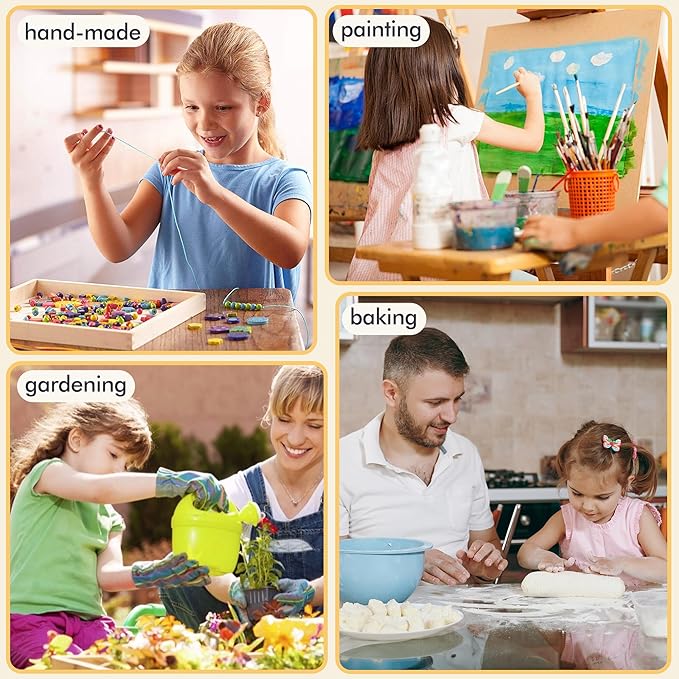 MT WORLD Girls Apron Personalized Linen Kids Aprons for Cooking Toddler Girls Cross Back Apron Pinafore for Baking Crafting