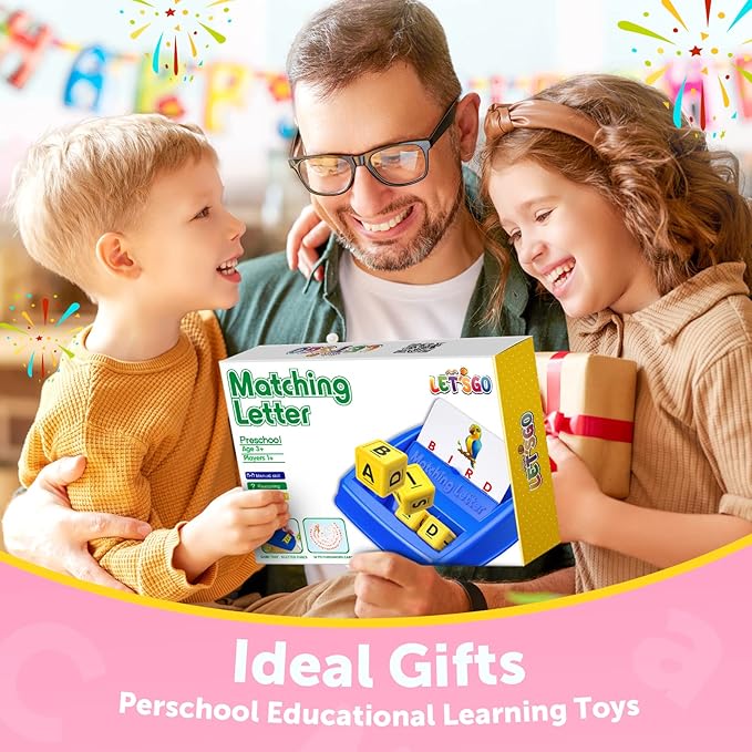 LIWIN LET'S GO! Toys for 3-8 Year Olds Girls, Matching Letter Spelling Games for Kids Ages 3-8 Preschool Learning Educational Toys for Kids Birthday Gifts for 3-8 Year Olds Girls Pink