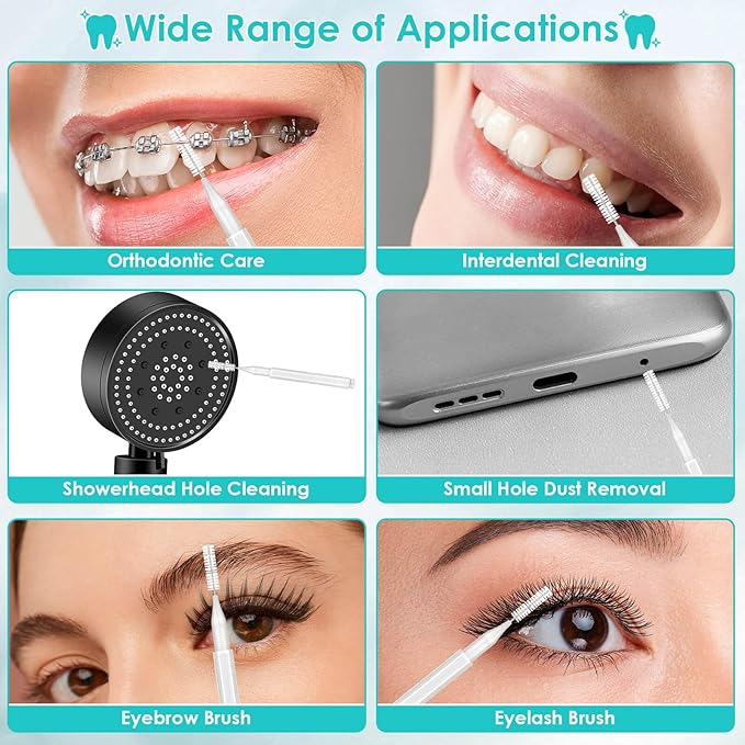 Lezmarket 300PCS Interdental Brushes for Braces, Soft and Bendable Dental Brush for Orthodontic Braces, Braces Cleaner Brush Tooth Pick Teeth Flossers Brushes for Teeth (White)