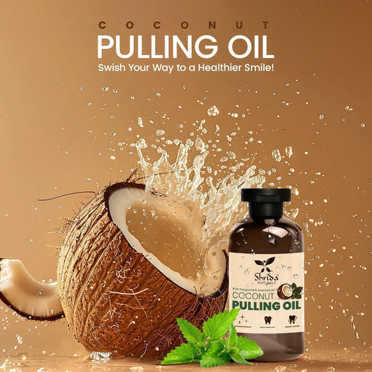Coconut Oil Pulling Mouthwash | 221 ml | Coconut & Mint for Teeth & Gum Health | Alcohol-Free & Natural | Ayurvedic Oral Care for Fresh Breath & Deep Cleaning – with Peppermint