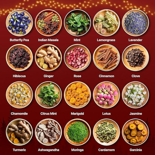 BLUE TEA - Advent Calendar 2025 (Red) - 24 Tea Bags - Plant Based - 24 Unique Tea | Limited Edition | Sampler & Variety Pack | Caffeine Free - Herbal Tea - Christmas Holiday Unique Advent Calendar Tea Gift Set | Gift Idea for Men and Women