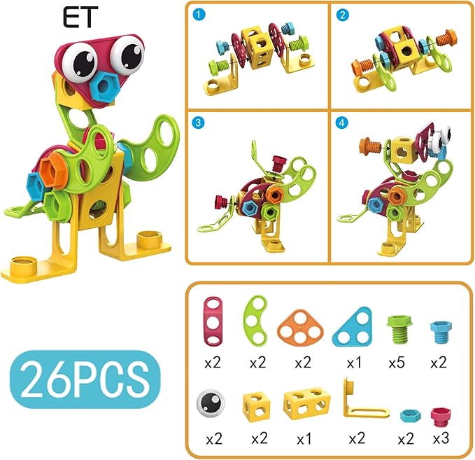 Contixo ST3 Kids Toys - 223 PCs 3D Building Blocks STEM Construction Playboards Creativity, Imagination, Recreational, Educational for Children Toddler, 3+ Year Old Boys and Girls