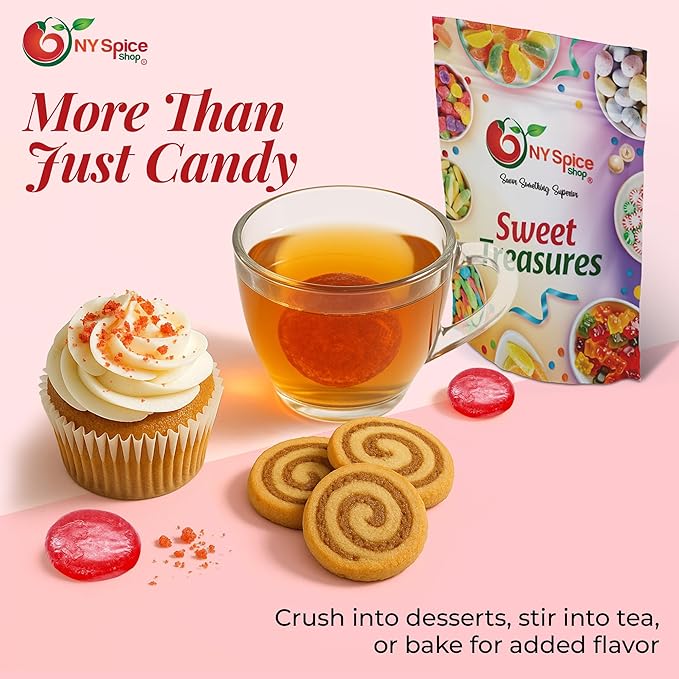 NY Spice Shop Cinnamon Discs Candy - 1 Pound Red Cinnamon Individually Wrapped & Sealed Hard Candy - Classic Spicy Sweets Old Fashioned Red Candies for Party Decorations