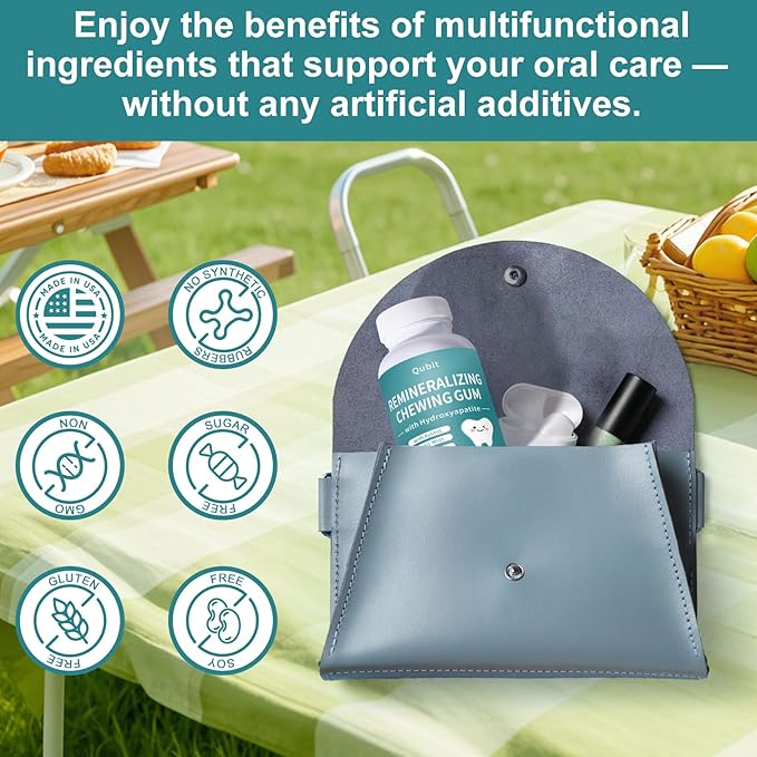 Remineralizing Chewing Gum with Nano-Hydroxyapatite – Sugar-Free Mastic Mint – Enamel Protection, Fresh Breath & Oral Health, Long-Lasting Flavor – 60 Pieces