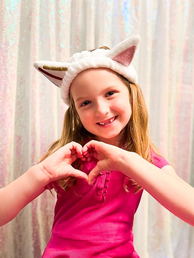 LUV HER Kids Hair Brush & Spa Headband Set for Girls - with Gabby's Dollhouse characther Cakey - Fun Grooming Kit for Detangling, Styling & Skincare - Soft & Stretchy One Size, Ages 3+