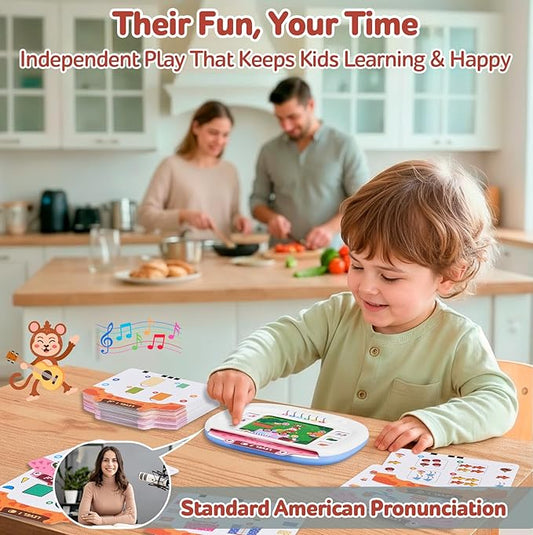 JoyCat Kids Logic Games Learning Tablet:160 Pages Flash Cards-Judgement, Matching, Ordering- Interactive Logic Training, STEM Montessori Educational Toy, Gifts for Kids 3-8