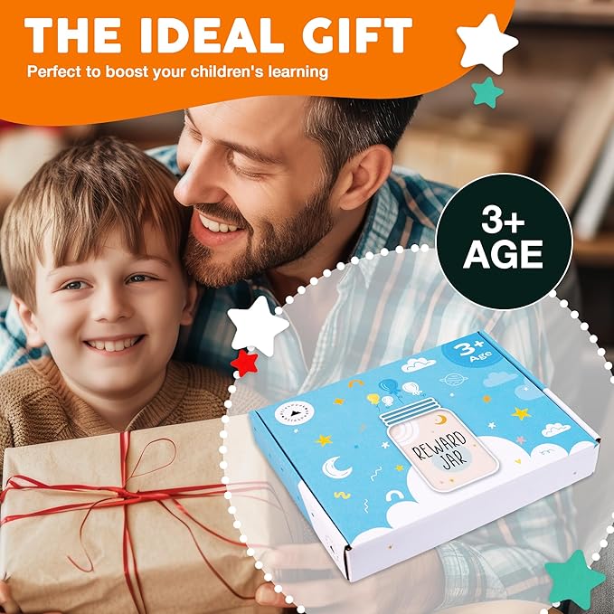 The Best Magnetic Reward Jar - Reward System for Kids with Strong Magnet, Star Jar Reward System Magnetic for Promoting Good Behavior at School or Home