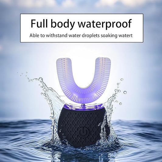 Automatic Toothbrush for Adults - Ultrasonic Electric Toothbrush 30s Timer, Soft Bristles, Wireless Charging Washable Portable for Travel & Home Use Dual-use (Black, Adult)