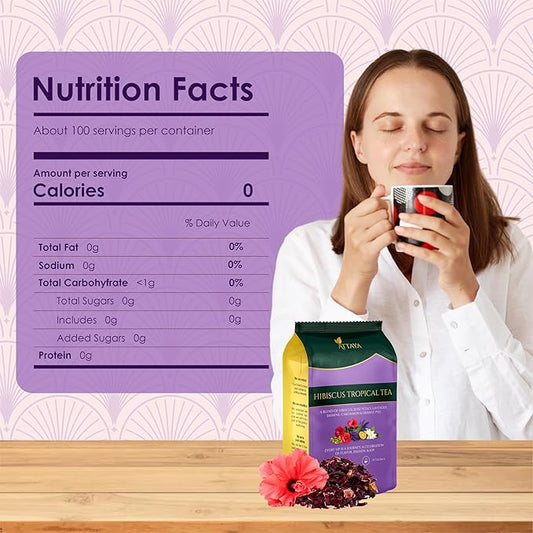 Attaya Hibiscus Tropical Herbal Tea Bags | Lowers Blood Pressure & Supports Heart Health | PCOS | Liver Health | Cholesterol | Antioxidants & Vitamin C | Caffeine Free | non-GMO | 35 Pyramid Tea Bags