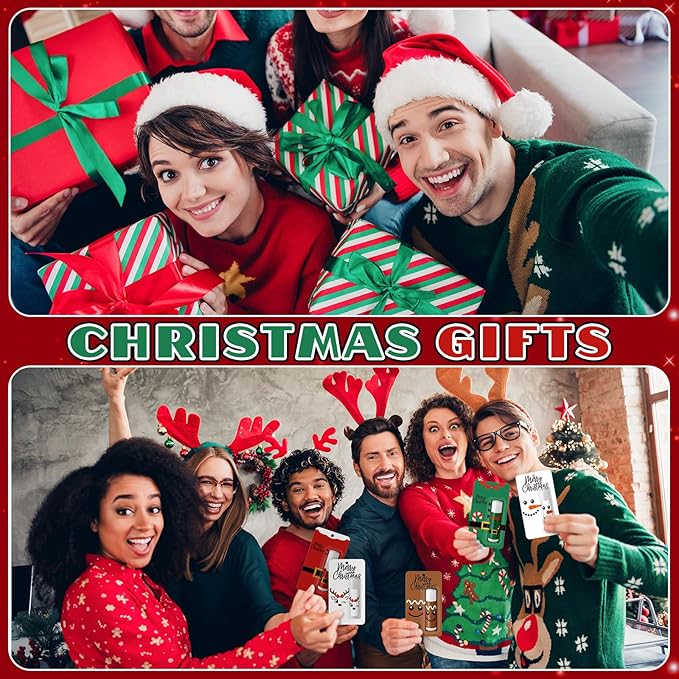 15 Pack Christmas Lip Balms Bulk Merry Christmas Party Gifts Favors Stocking Stuffers Holiday Lip Balms Employee Staff Team Appreciation Gifts Thank You for Teacher Coworkers