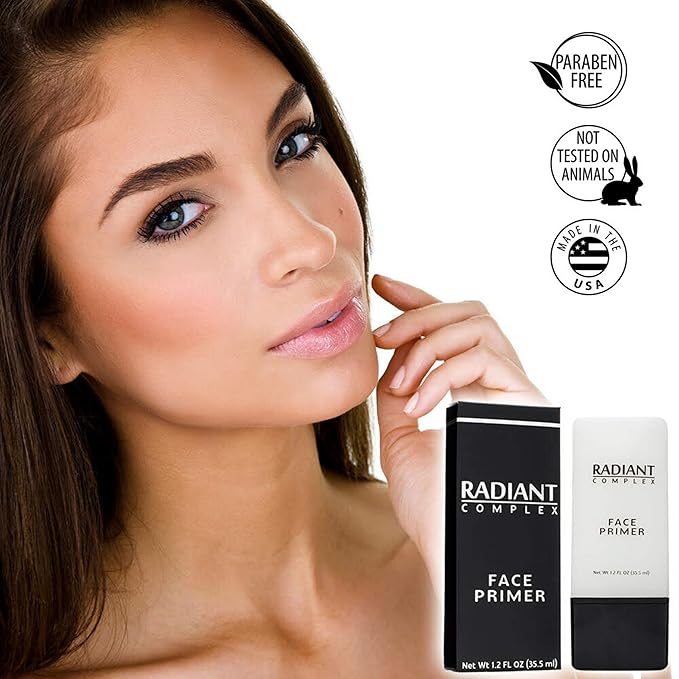 Best Makeup Base: Radiant Complex Face Primer and Pore Minimizer Transforms Your Skin into a Smooth Matte Canvas for Applying Foundation and Make Up, Hiding Fine Lines, Blemishes and Wrinkles 1.2 OZ