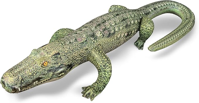Jet Creations Alligator Inflatable 49"L (76" Head to Tail) – Green with Armor Imprint – Realistic Animal Toy, Sports Mascot, Thanksgiving and Christmas Decorations, Holiday Home Decor, 1 pc