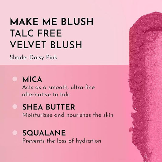 LAWLESS Women's Make Me Blush Talc Free Velvet Blush, Daisy Pink, 0.18 Ounce