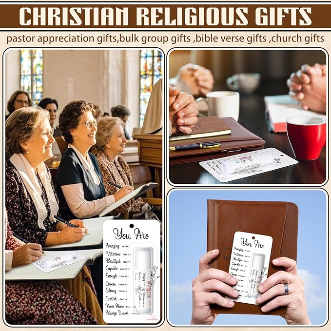 15 Pack Christian Religious Gifts Bulk Bible Verse Lip Balms 5 Flavor for Women Men Christian Religious Church Party Favors with Scripture Inspirational Gifts for Coworkers Staff (Classic)