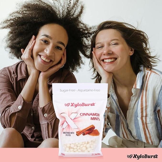 XyloBurst - Xylitol Mints | Sugar Free Breath Mint for Oral Health | Gluten Free, Vegan, Keto Friendly | Aspartame Free Mints | Cinnamon | 275 Count