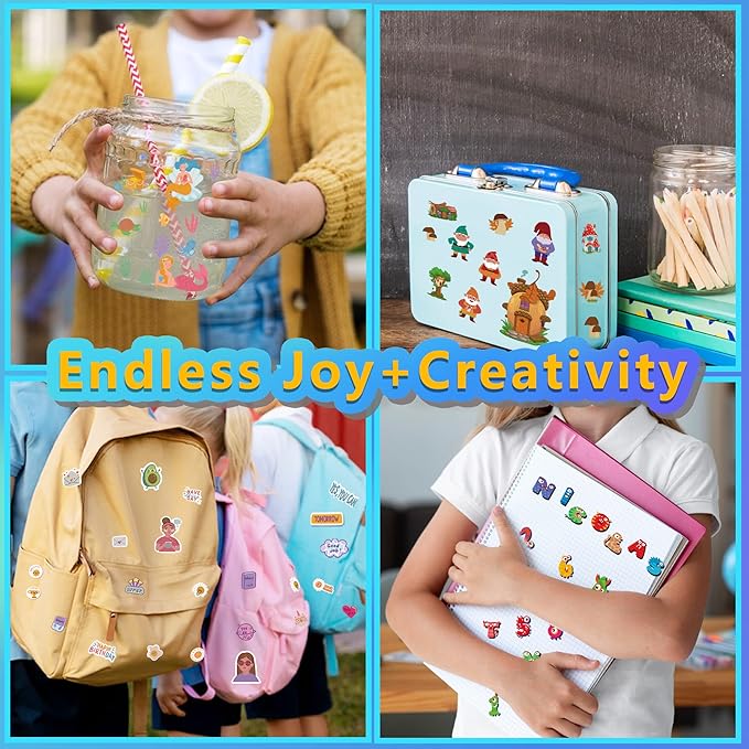 Sinceroduct Sticker Book with 1000+ Magic Fairy Cartoon Patterns, 20 Themes of Cute Water Bottle Stickers for Kids, Gifts and Rewards of Halloween Christmas Classroom or Parties