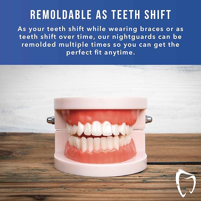 Professional Mouth Guard - 2 Pack Night Guard for Teeth Grinding & Clenching Relief, Protects Teeth at Night, Ideal for Comfort & Protection (Blue)