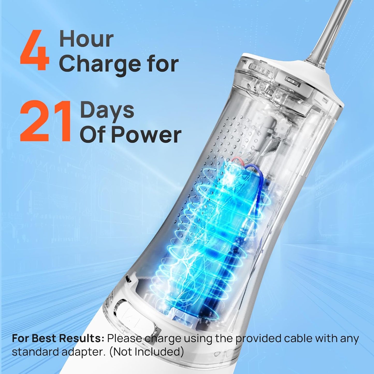 Operan Cordless Water Flossers for Teeth, 300ML Rechargeable Oral Irrigator with 4 Modes & 4 Nozzles, Portable Water Flossers for Adults, IPX7 Waterproof for Home and Travel, White,01Pack