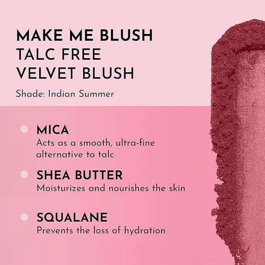 LAWLESS Women's Make Me Blush Talc Free Velvet Blush, Indian Summer, Pink, 0.18 Ounce