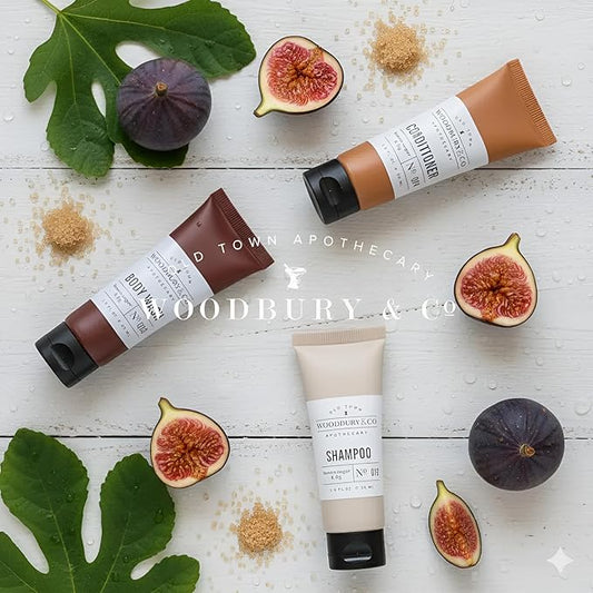 WOODBURY & CO Travel Size Shampoo and Conditioner Supplies For Guests,Airbnb Essentials for Hosts,Mini Shampoo And Conditioner Sets,Hotel Toiletries,Air Bnb Kit For Bathroom Body Wash Lotion,(150 Pcs)