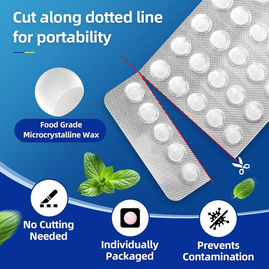 Bopika Orthodontic Wax for Braces Wax Dots 120 Individually Wrapped, Mint Flavored Dental Wax for Comfort & Protection