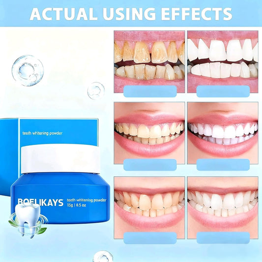 2 PCS Teeth Whitening Powder - No Sensitivity,Removes Stains - Enamel-Safe Toothpaste Whitening Powder for Coffee, Tea, Food, Wine, and Tobacco Stains O/B