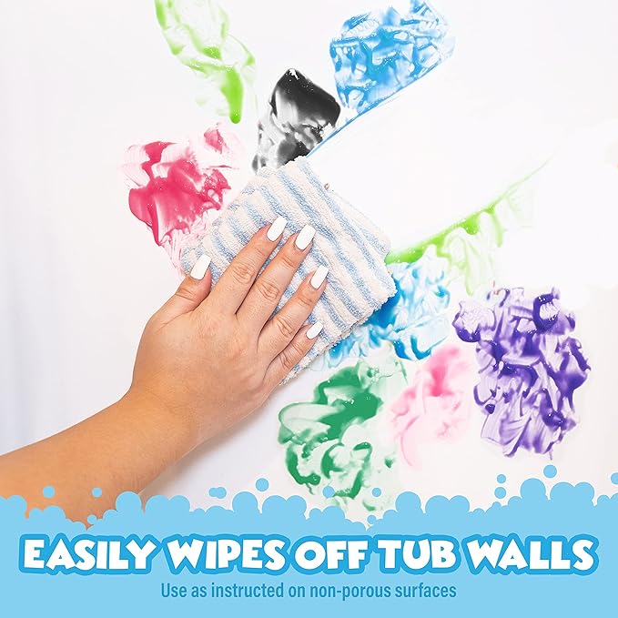Tub Works® Bath Paint Soap Bath Toy, Bold 6 Pack | Non-Toxic | Washable Bathtub Paint for Finger Painting on Tub Walls | Ideal Toddler Bath Toys for Creative Play | Easy to Clean, Fun Paint Soap