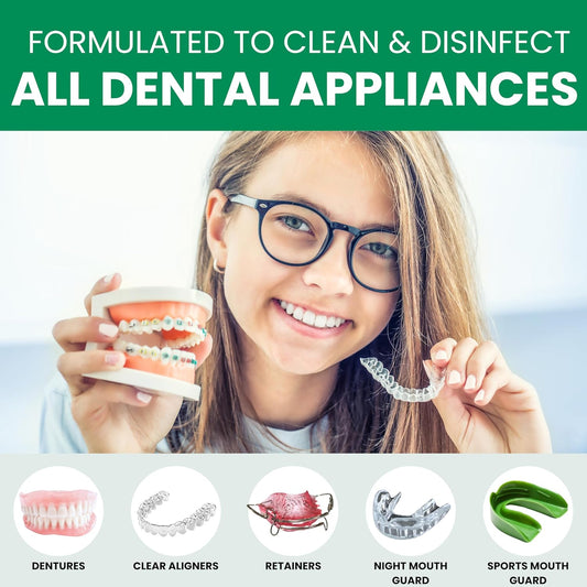 Pro Tech Retainer Cleaner - 180-220 Cleanings (0.17 Per Cleaning) 22 Pack/6 Month Supply - For Clear Aligners, Dentures, Retainers, Mouth Guards & Night Guards - Cleaning Crystals, Mint