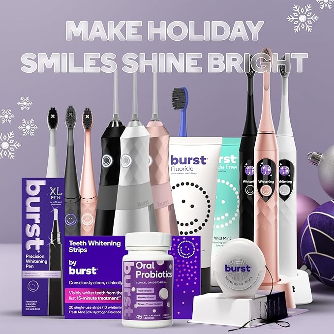 BURST Electric Water Flosser Replacement Tips (Classic/2 Pack) | for Fresh Breath & Healthy Gums | Plaque Removal Between Teeth, Braces & Dental Work