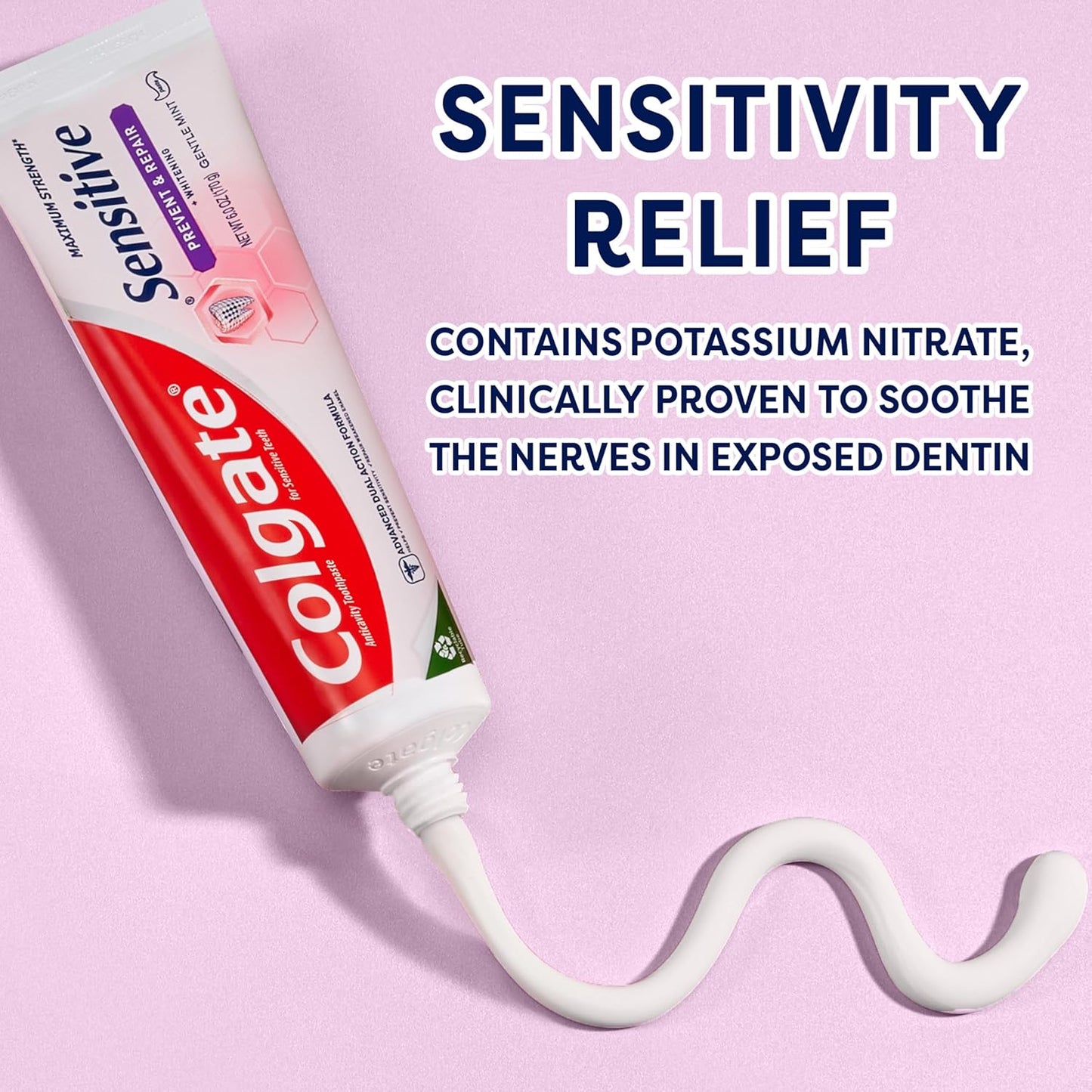 Colgate Sensitive Toothpaste with Whitening, Prevent and Repair, 6 Ounce, 3 Pack