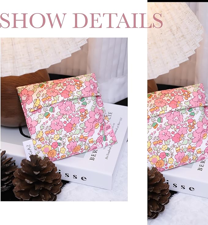 DGAZ Sanitary Napkin Storage Bag, Period Bag for Teen Aged Girls, Portable Period Bag for Panty Liners/Menstrual Cup/Small Tampons,Mini Makeup Bag for Purse(Betsy(Pink))