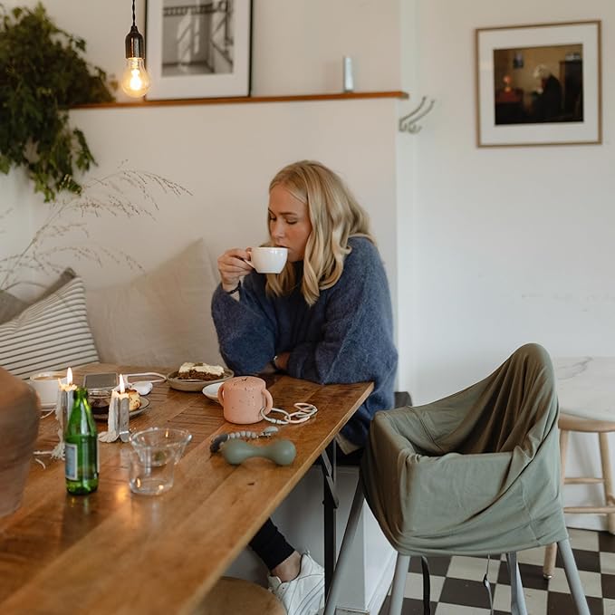 mushie Silicone Snack Cup | Spill Proof Food Container for Toddler and Baby (Powder Pink Confetti)