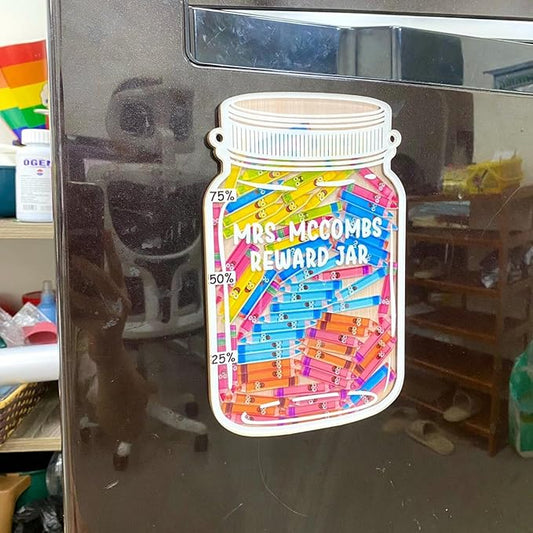 Personalized Reward Jars for Kids - Magnetic Reward Jar for Classroom Behavior – Incentive Jar with Stars for Teachers & Kids – Class Rewards Chart, Potty Training, Behavior Management, Style 05