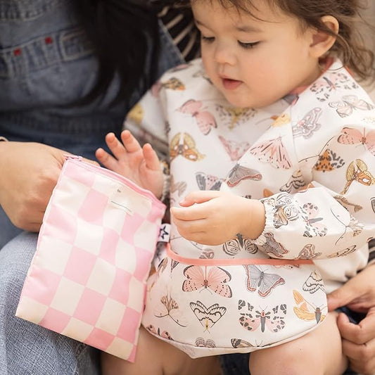 Tiny Twinkle Long Sleeve Bib for Babies & Toddlers – Waterproof Smock Bib for Eating – Machine Washable & Mess-Proof, Baby Feeding Essential & Shower Must-Have(Flutter, 6–24M)