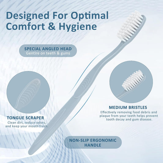 Bulk 80-Pack Individually Wrapped Toothbrushes with Tongue Scraper | Travel Toothbrush Set for Adults | Soft Bristles, Hygienic Dental Care for Hotels, Home, Events (Multi-Colored)