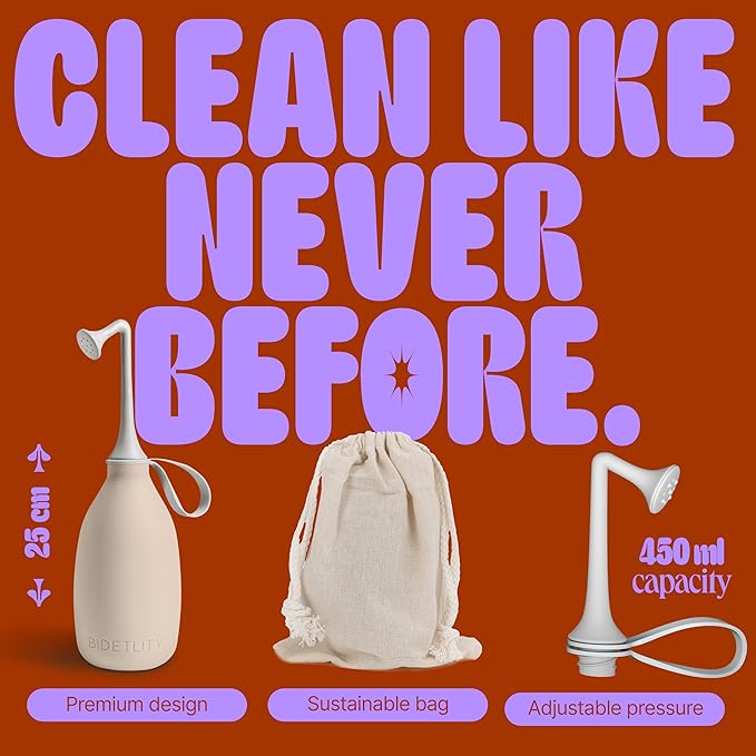 Butt & Intimate Shower 3.0 – Mobile Travel Bidet & Sustainable Intimate Shower, Replaces Wet Wipes, Saves Toilet Paper, Portable Handheld Bidet, Travel Bag Included, BPA-Free - Soft Sand