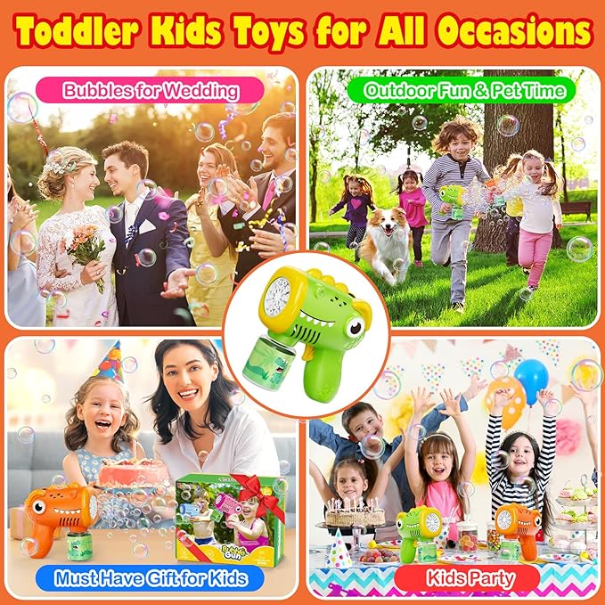 Boys Toys for 3-8 Year Old: 2 Pack Bubble Gun Machine Rechargeable, Kids Toys Birthday Gifts for 3 4 5 6 7 8 Years Old Boy Girls Toddlers Ages 3-5 Valentines Easter Outdoor