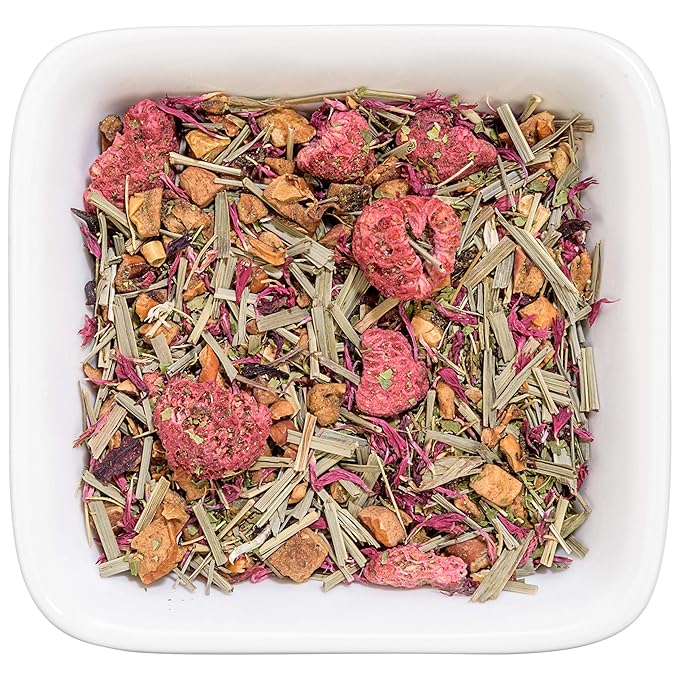 Tealyra - Raspberry Relaxation - Herbal Loose Leaf Tea - Lemon Verbena - Hibiscus - Lemongrass - Calming Relaxing Bed Time Tea - Caffeine Free - 224g (8-ounce)