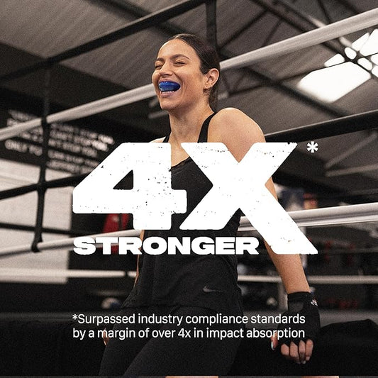 SafeJawz Mouthguard for Braces, One Size Re-Mouldable Mouth Guard with Case for Boxing, Basketball, Football, MMA, Lacrosse, Hockey and All Contact Sports (Ice Blue)