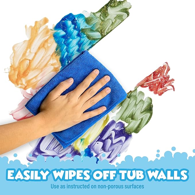 Tub Works® Bath Paint Soap Bath Toy, Shimmer 6 Pack | Non-Toxic | Washable Bathtub Paint for Finger Painting on Tub Walls | Ideal Toddler Bath Toys for Creative Play | Easy to Clean, Fun Paint Soap