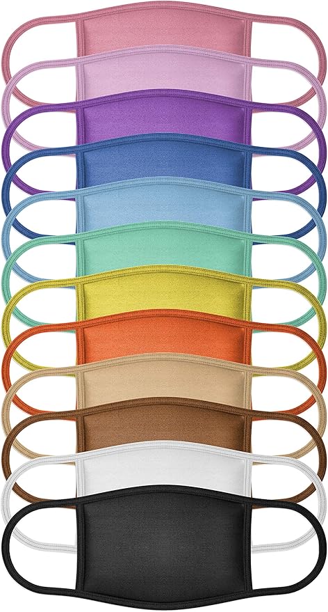 12 Pack Face Masks | Washable and Reusable | 2 Ply Cotton Spandex | Regular Size