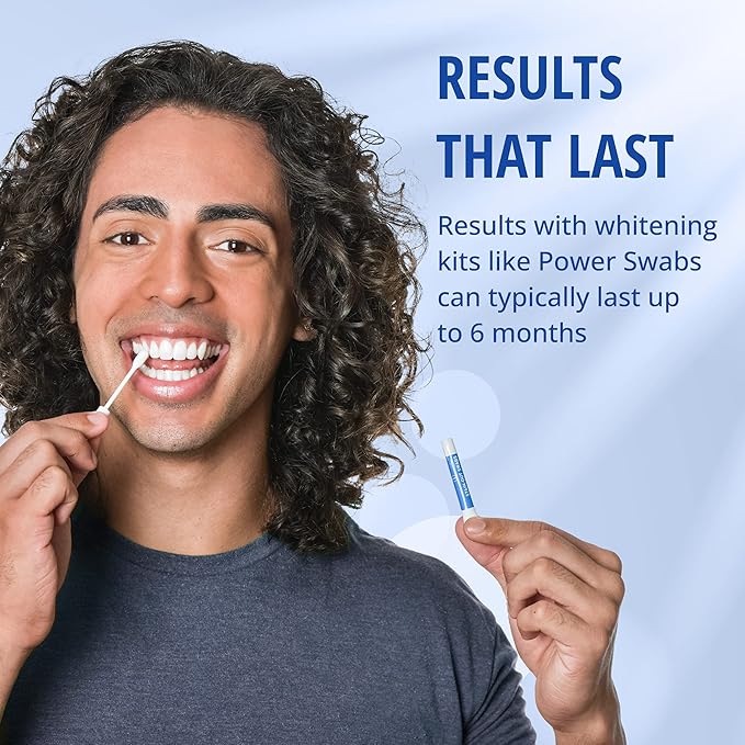 Power Swabs - 7 Day Professional Teeth Whitening Kit - for at Home Use - Easy 5 Minute Teeth Whitening - Dentist Formulated Teeth Whitening Swabs to Remove Stains