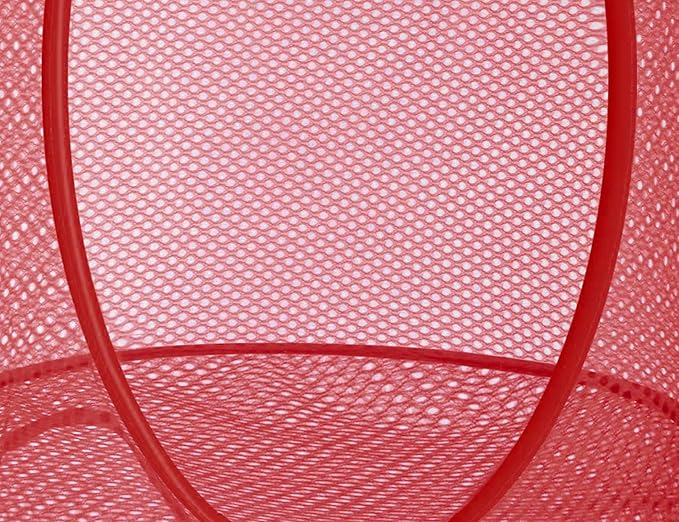 Libeder Stuffed Animal Storage Mesh Hanging Storage Space Saver Bags Organizer,Foldable Storage Organizer 3 Compartments Toy Net Storage Basket for Kids Room Bathroom 2 Sets Red
