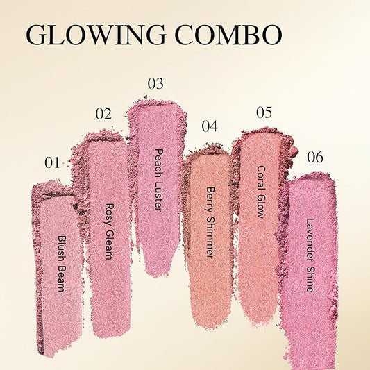PHOFAY Luminous Blush Powder-Multi-Use Formula, Ultra-Fine & Smooth, Longer-Lasting Wear with Natural Luminous Glow (03#)