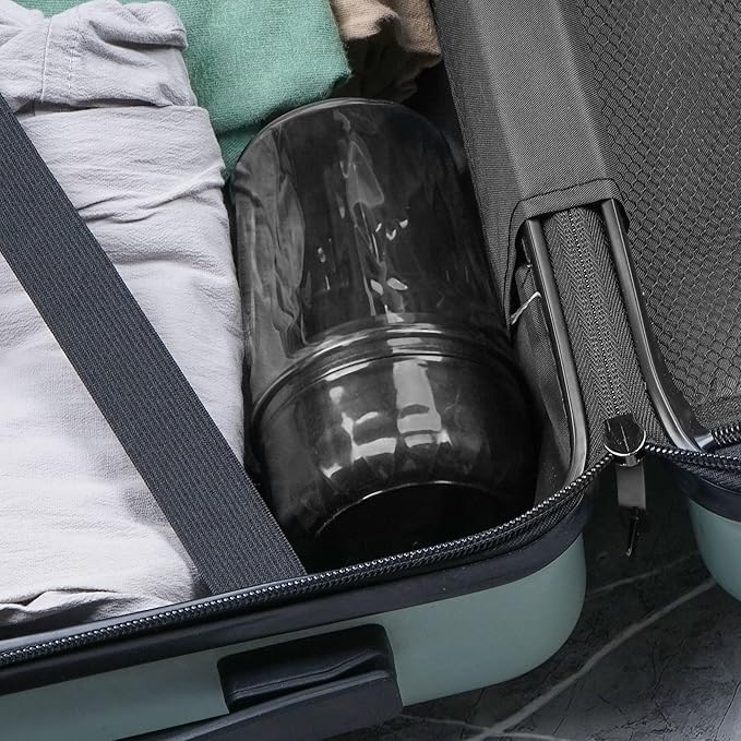 Toothbrush Holder Stand with Cup/Cover, Adjustable Height Toothbrush Organizer with 3 Slots, Portable for Bathroom, Travel, Camping (Black)