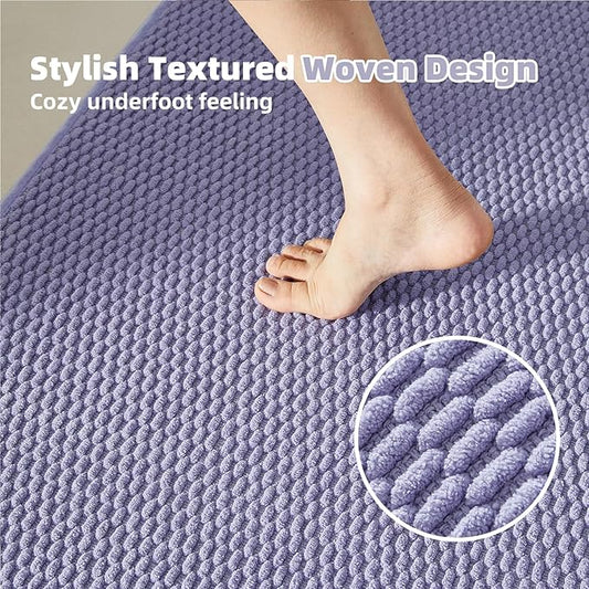 Large Bathroom Rugs Non Slip Washable Bath Rugs Super Absorbent Bathroom Rug Thin Quick Dry Low Pile Bath Mats, Lavender 36"x60"